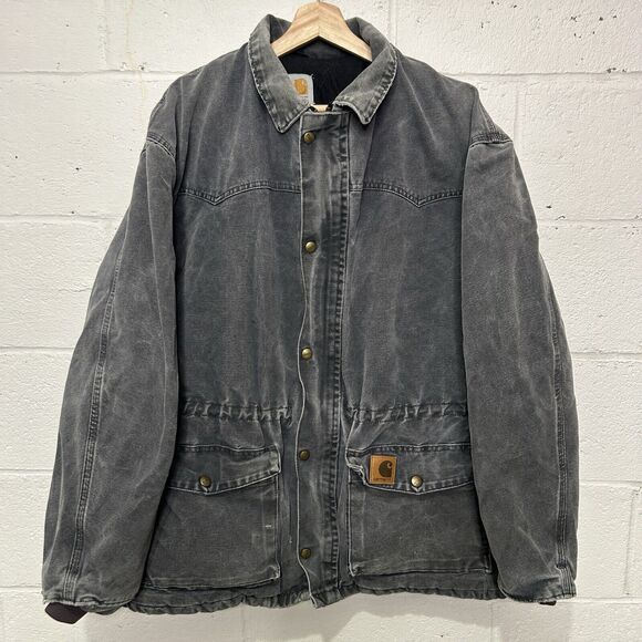 Vintage Carhartt Chore Coat Jacket “Petrol Grey” C46 PTL